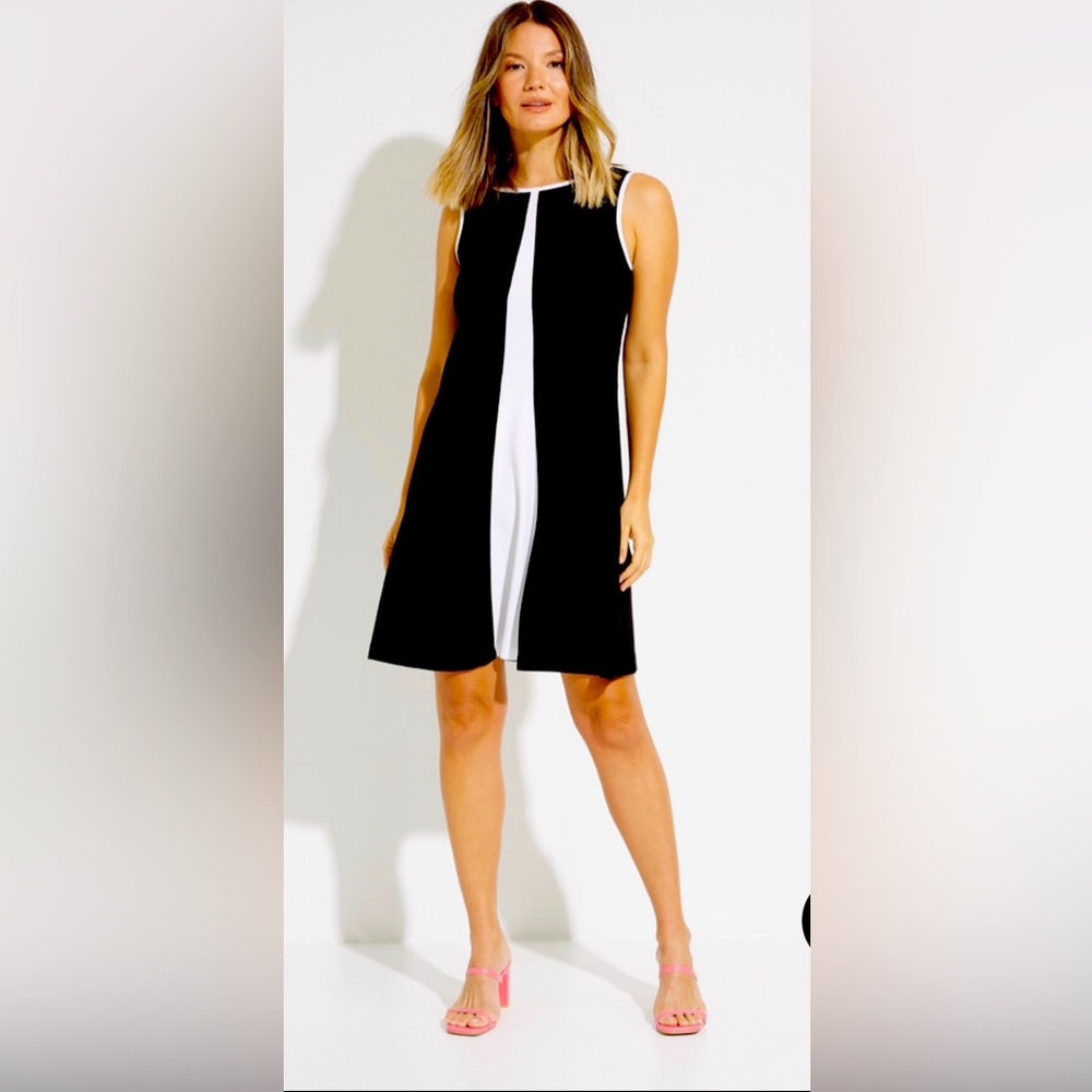 JOSEPH RIBKOFF NWT A-LINE DRESS SIZE 6 BLACK/WHITE VERY FLATTERING!